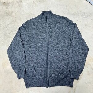 Joseph Abboud XL Merino Wool Blend Zip Up Cardigan Sweater‎ Gray Menswear